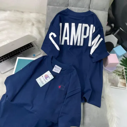 Áo thun form rộng CHAMPION Full Lưng Nam Nữ  Chất Vải Cotton cao cấp Co Giãn Thoáng Mát