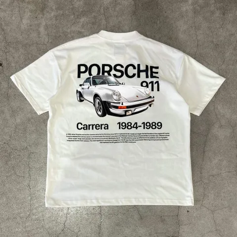 Áo thun form rộng nam nữ in xe Porsche 911 form rộng hottrend dân boy phố gơn phố chất cotton mịn cao cấp