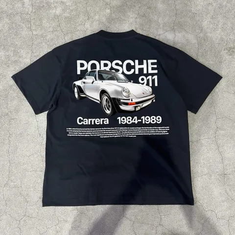 Áo thun form rộng nam nữ in xe Porsche 911 form rộng hottrend dân boy phố gơn phố chất cotton mịn cao cấp