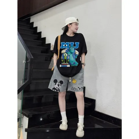 Áo thun form rộng nam nữ  couple  hoạt hình MONSTERS COTTON 100% ĐỊNH LƯỢNG 260GSM hottrend 2026