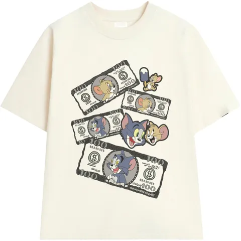 Áo thun form rộng Unisex Oversize In Mèo Chuột Hoạt Hình  Cotton 2C 260GSM Tay Lỡ Phong Cách Hàn Quốc