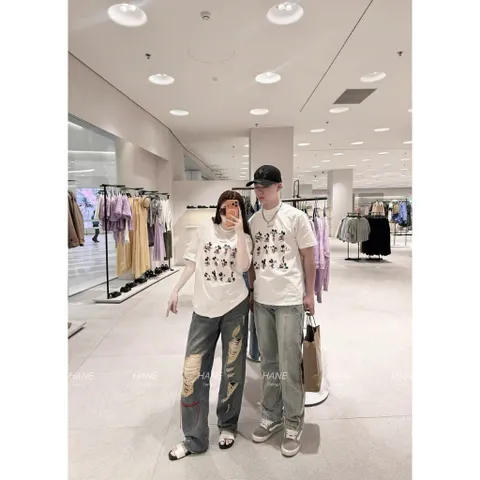 Áo thun form rộng Unisex  In Mickey Mouse – Áo Phông Nam Nữ Couple Dễ Thương Cotton cao cấp mềm mịn