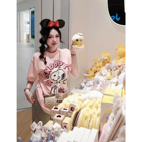 Áo thun form rộng Unisex Snoopy Cake  – Áo Phông Hoạt Hình Dễ Thương Phong Cách Hàn Quốc chất cotton cao cấp đl 260gsm