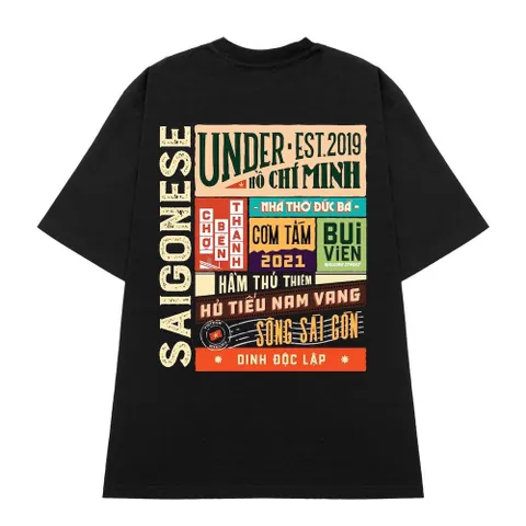 Áo thun form rộng Tay Lỡ UNDER Hà Nội -SÀI GÒN Cotton Nam Nữ Unisex - Oversize  phong cách ulzzang JASHOP