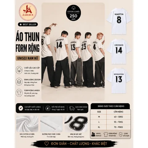 Áo Thun  form rộng KPOP Cortis Merch Cotton Unisex - Phong Cách Vintage Với Hình In Martin James Juhoon