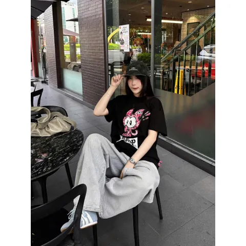 Áo Thun Poppop Gen 2 Leopard PP Leopard Tee 100% Cotton Form Oversize Unisex - Black