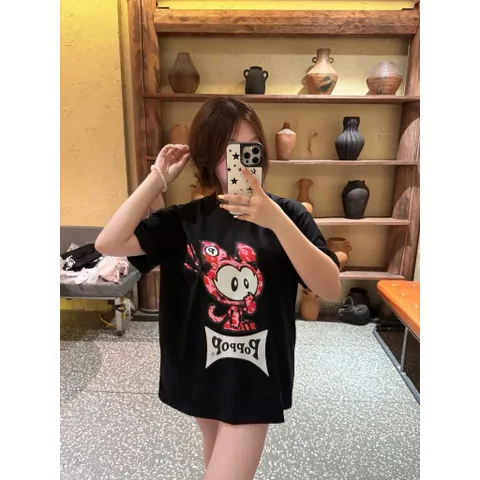 Áo Thun Poppop Gen 2 Leopard PP Leopard Tee 100% Cotton Form Oversize Unisex - Black