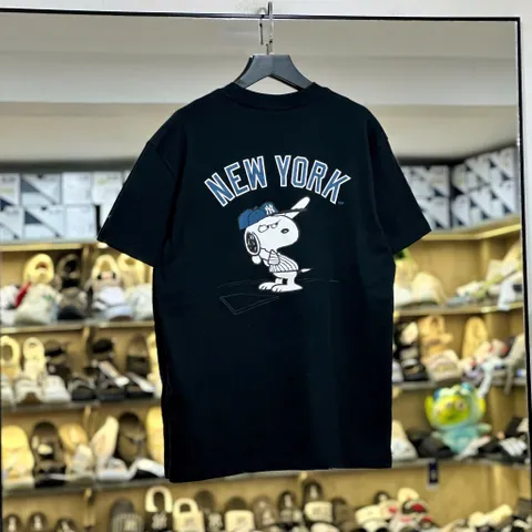 Áo thun form rộng tay lỡ Unisex hoạt hình NEW YORK  chất cotton cao cấp màu hottrend 2025
