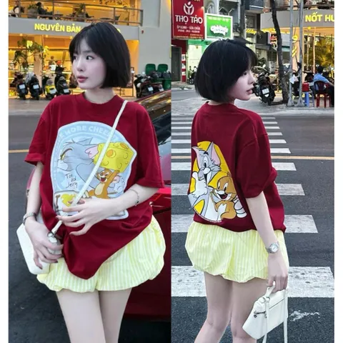 Áo thun form rộng  Unisex họa tiết basic Đỏ Rượu , Đỏ Đô In Hình Nghệ Thuật hottrend 2026 chất cotton cao cấp đl 250gsm
