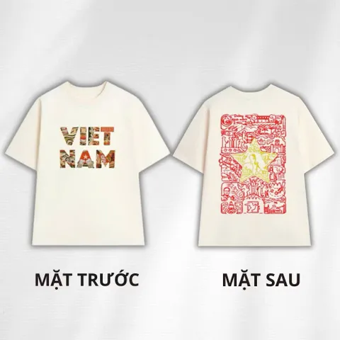 Áo thun form rộng nam nữ  unisex VIỆT NAM Dường Kách Mệnh, Áo phông thể hiện tinh thần VN chất cotton cao cấp k xù