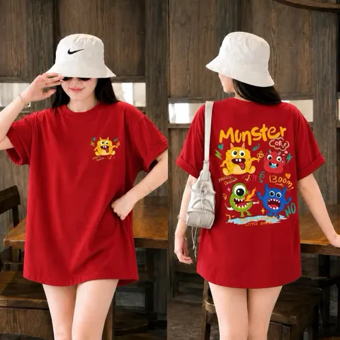 Áo Thun form rộng in hình Monster in hình Chất Liệu Cotton 2CTay Ngắn,  260g In Hình Cao cấp