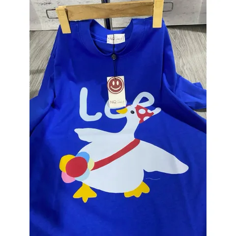 Áo thun form rộng Nữ Hình Vịt Leeeee Trắng ,Áo Phông  Unisex Cotton SIÊU CẤP qcl1