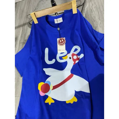 Áo thun form rộng Nữ Hình Vịt Leeeee Trắng ,Áo Phông  Unisex Cotton SIÊU CẤP qcl1