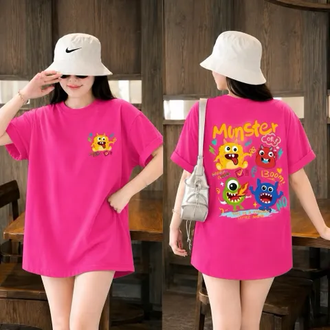 Áo Thun form rộng in hình Monster in hình Chất Liệu Cotton 2CTay Ngắn,  260g In Hình Cao cấp