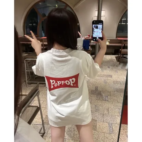 Áo Thun form rộng Unisex Nam/Nữ in hình  POPPOP BASIC in hình Chất Liệu Cotton 2CTay Ngắn,  260g In Hình Cao cấp
