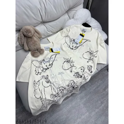 Áo thun form rộng  nữ Disney hoạt hình  Chất Cotton 2 Chiều cao cấp