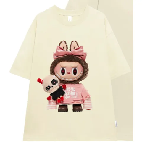 Áo thun form rộng Nam Nữ , Áo Phông Unisex In Hình Labubu Siêu CUTE hot hit 2024 chất cotton cao cấp đl 250gsm