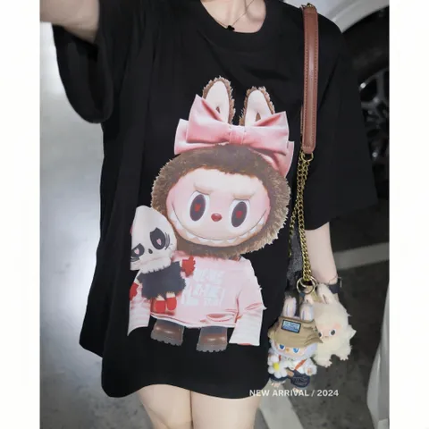 Áo thun form rộng Nam Nữ , Áo Phông Unisex In Hình Labubu Siêu CUTE hot hit 2024 chất cotton cao cấp đl 250gsm