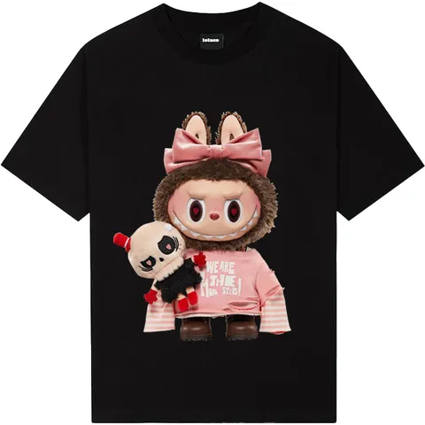Áo thun form rộng Nam Nữ , Áo Phông Unisex In Hình Labubu Siêu CUTE hot hit 2024 chất cotton cao cấp đl 250gsm