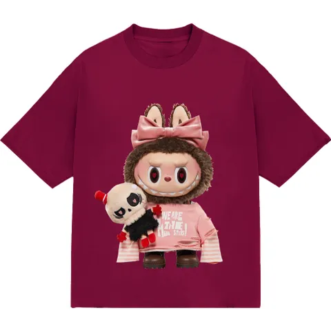 Áo thun form rộng Nam Nữ , Áo Phông Unisex In Hình Labubu Siêu CUTE hot hit 2024 chất cotton cao cấp đl 250gsm
