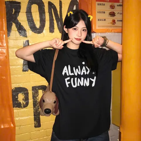 Áo thun form rộng tay lỡ unisex  ALWAY FUNNY  chất cotton cao cấp 100% ĐL 250gsm