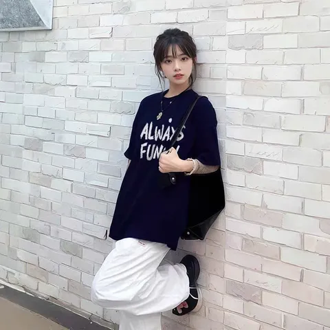 Áo thun form rộng tay lỡ unisex  ALWAY FUNNY  chất cotton cao cấp 100% ĐL 250gsm