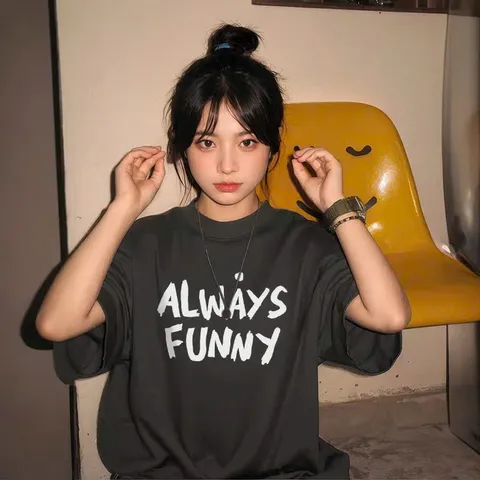 Áo thun form rộng tay lỡ unisex  ALWAY FUNNY  chất cotton cao cấp 100% ĐL 250gsm