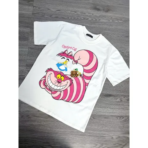 Áo thun form rộng Nữ In Hình Mèo Cười Cute  – Áo Phông Cartoon Oversize Phong Cách Hàn Quốc