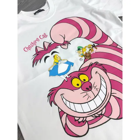 Áo thun form rộng Nữ In Hình Mèo Cười Cute  – Áo Phông Cartoon Oversize Phong Cách Hàn Quốc