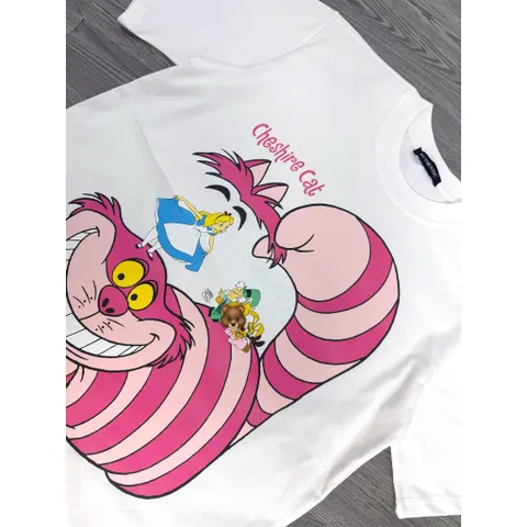 Áo thun form rộng Nữ In Hình Mèo Cười Cute  – Áo Phông Cartoon Oversize Phong Cách Hàn Quốc