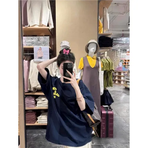Áo thun form rộng  nam nữ chữ AC.ME  màu XANH THAN hottrend chất liệu cotton cao cấp 2 chiều đl 250gsm