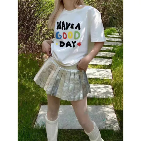 Áo thun form rộng tay lỡ  HAVE A GOOD DAY  phong cách ullzang hàn quốc chất cotton 250gsm