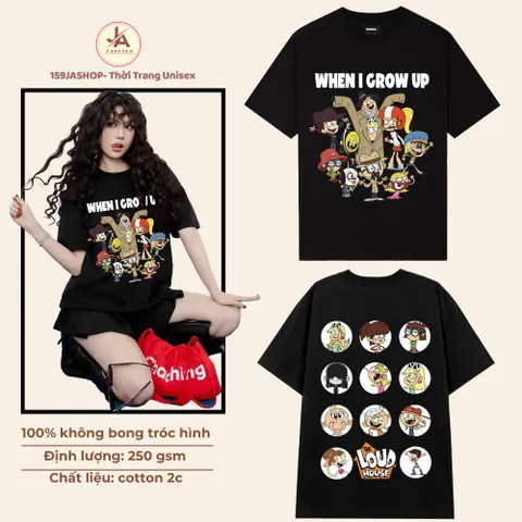 Áo thun form rộng  unisex TEE CARTOON COTTON 2C ĐỊNH LƯỢNG 260GSM  Chất Cotton Mềm Mịn Thoáng Mát hottrend 2025