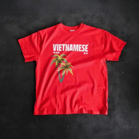 Áo thun form rộng hè  cây dừa VIỆT NAM  tay lỡ. áo phông  nam nữ  chữ  VIETNAMES chất cotton ĐL 250gsm NEW 2025