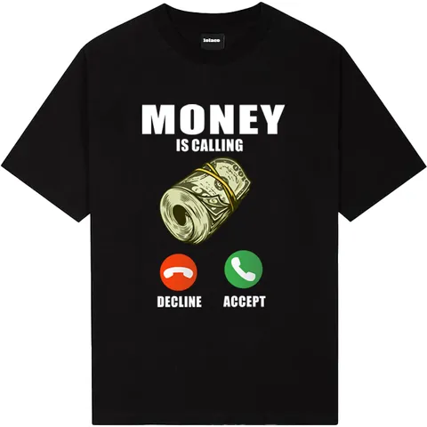 Áo thun form rộngn nam nữ  form rộng MONEY IS CALLING  cổ 3cm dày chất cotton cao cấp đl 250gsm