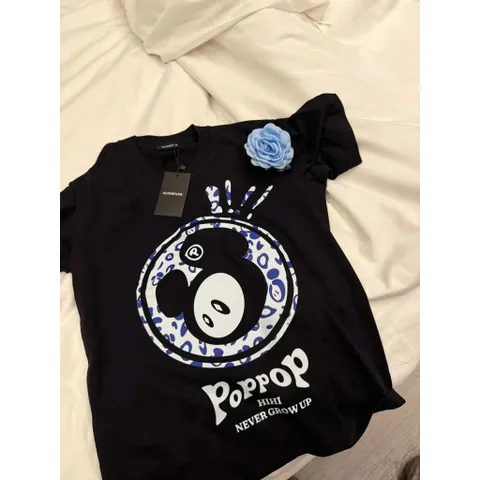 Áo thun form rộng Poppop  nam nữ Họa Tiết Xanh Dương  unisex chất cotton cao cấp Đl 250gsm