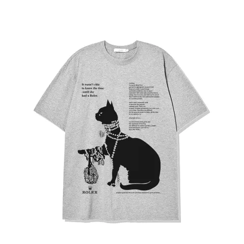 Áo thun form rộng Mèo Đen Đeo Ngọc – Phong Cách Hype  chất cotton cao cấp Street Style Cá Tính