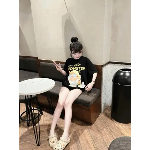 Áo thun form rộng Nam Nữ  Baby Monster In Chuyển Nhiệt 5D Sắc Nét Cotton 100% Dày Dặn xu hướng 2026