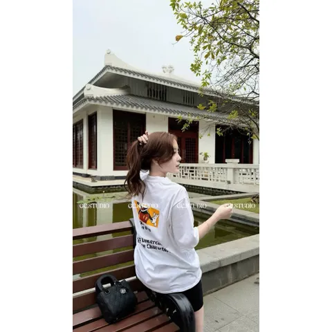 Áo thun form rộng  nam nữ unisex Disney hoạt hình Mickey 2 mặt chất cotton cao cấp
