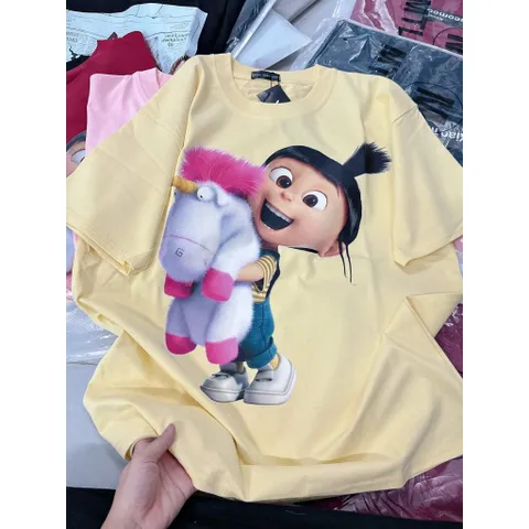 Áo thun form rộng Unisex In Hình Hoạt Hình Cute –  Cotton Mềm Mịn, Hot Trend 2026