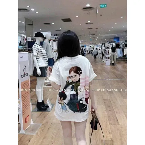 Áo thun form rộng Unisex In Hình Hoạt Hình Cute –  Cotton Mềm Mịn, Hot Trend 2026