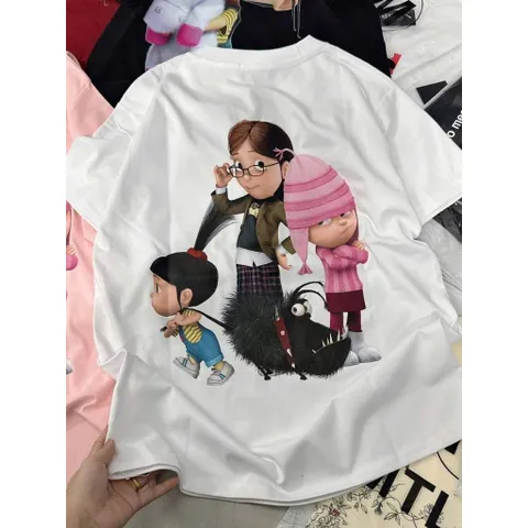 Áo thun form rộng Unisex In Hình Hoạt Hình Cute –  Cotton Mềm Mịn, Hot Trend 2026