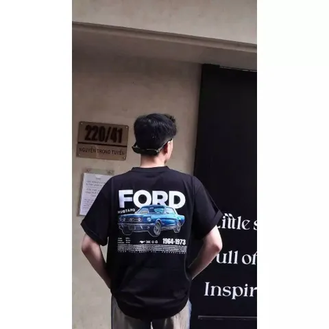 Áo thun form rộng hãng xe Ford Mustang unisex nam nữ - Áo phông local brand chất cotton 2c định lượng 250gms dày dặn