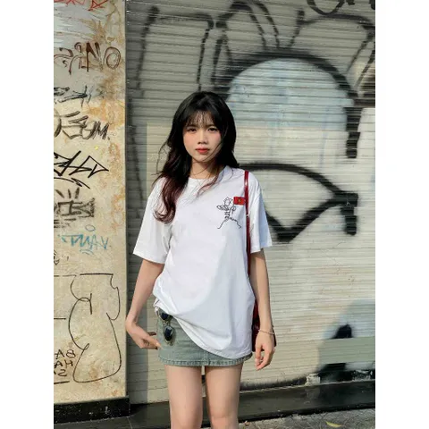 Áo thun form rộng nữ  Việt Nam tôi yêucổ tròn vải cotton 2c 250gsm cao cấp mát mịn k xù