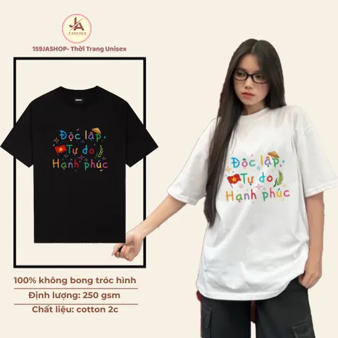 Áo thun form rộng nữ  Việt Nam tôi yêucổ tròn vải cotton 2c 250gsm cao cấp mát mịn k xù