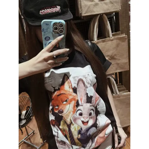 Áo thun form rộng   Zootopia 2  Unisex  cotton cao cấp đl 250gsm mềm hút mồ hôi