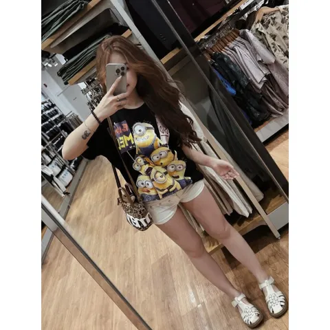 Áo thun form rộng Unisex  Minions Hoạt Hình Cotton 100%  cao cấp Dày Dặn