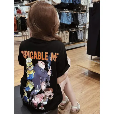 Áo thun form rộng Unisex  Minions Hoạt Hình Cotton 100%  cao cấp Dày Dặn