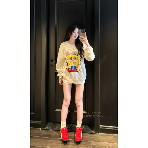 Áo Sweater SpongeBob Patrick Unisex  Ulzzang Hàn Quốc - Áo Nỉ In Hình Hoạt Hình Dễ Thương