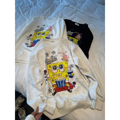 Áo Sweater SpongeBob Patrick Unisex  Ulzzang Hàn Quốc - Áo Nỉ In Hình Hoạt Hình Dễ Thương